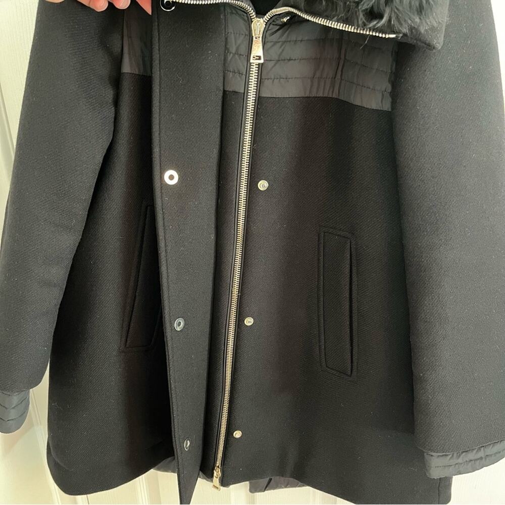 Moncler Eridan Giubbotto Jacket Size 4 Fur collar Kalgan lamb Black EUC Auth. XL - Picture 7 of 15